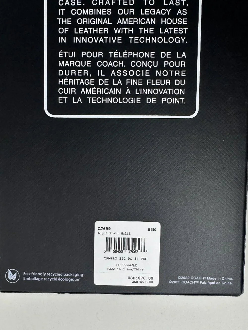 Coach iPhone 14 Pro Signature Case With Box AS IS